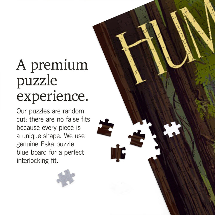 Humboldt, California, Redwoods, Pathway in Trees, Jigsaw Puzzle Puzzle Lantern Press 