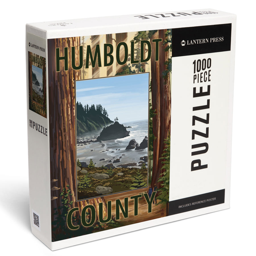 Humboldt County, California, Redwoods, Beach Inset, Jigsaw Puzzle Puzzle Lantern Press 