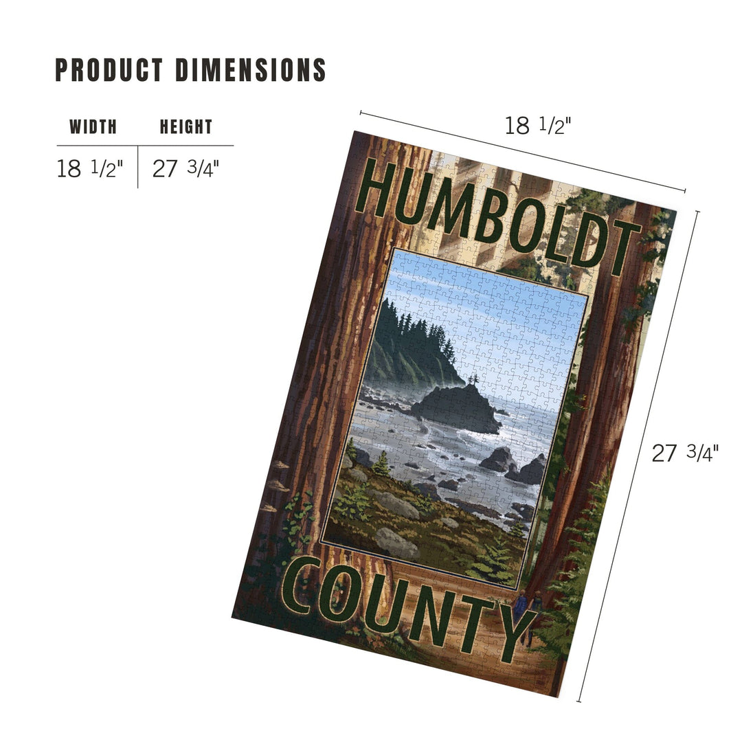 Humboldt County, California, Redwoods, Beach Inset, Jigsaw Puzzle Puzzle Lantern Press 