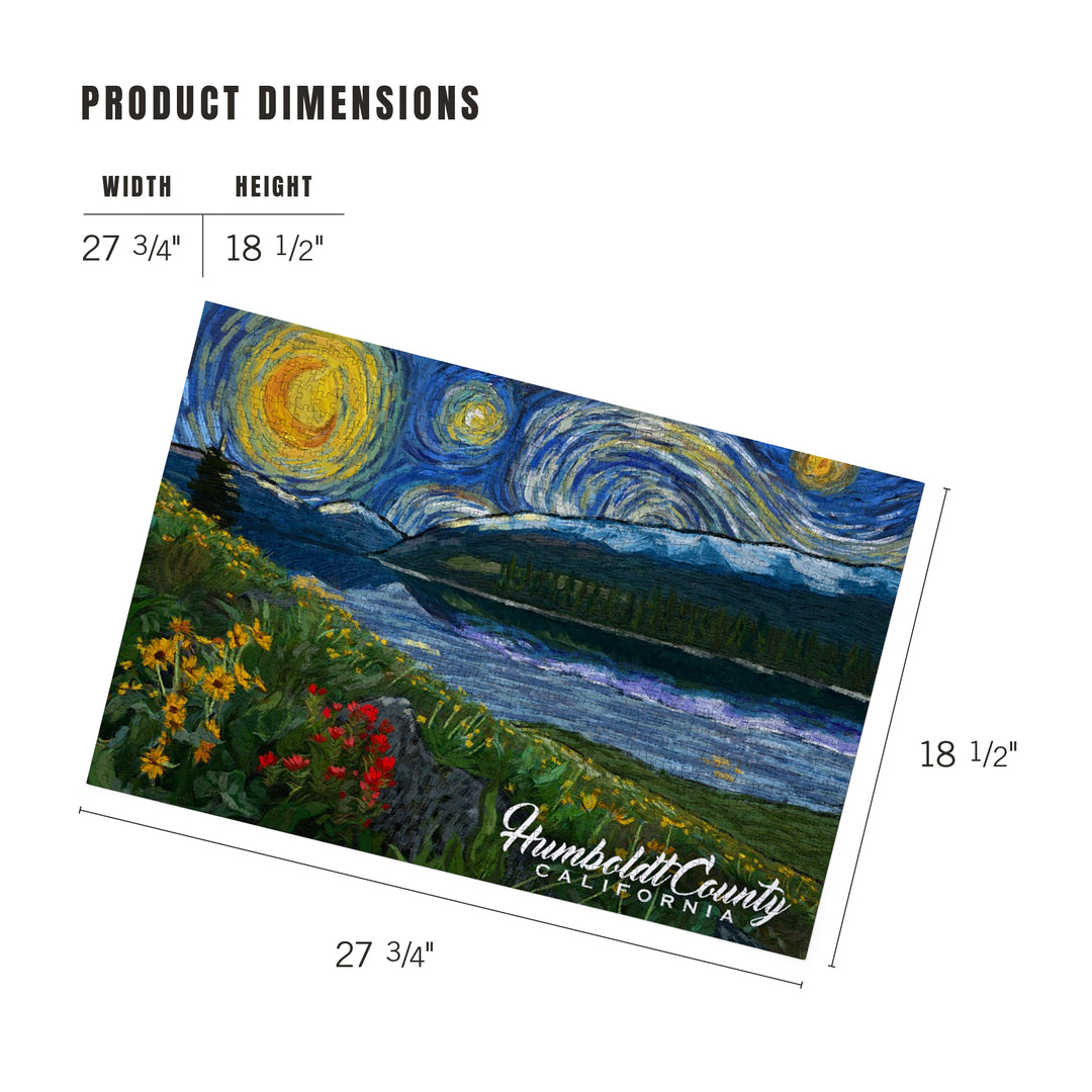 Humboldt County, California, Starry Night, Jigsaw Puzzle Puzzle Lantern Press 