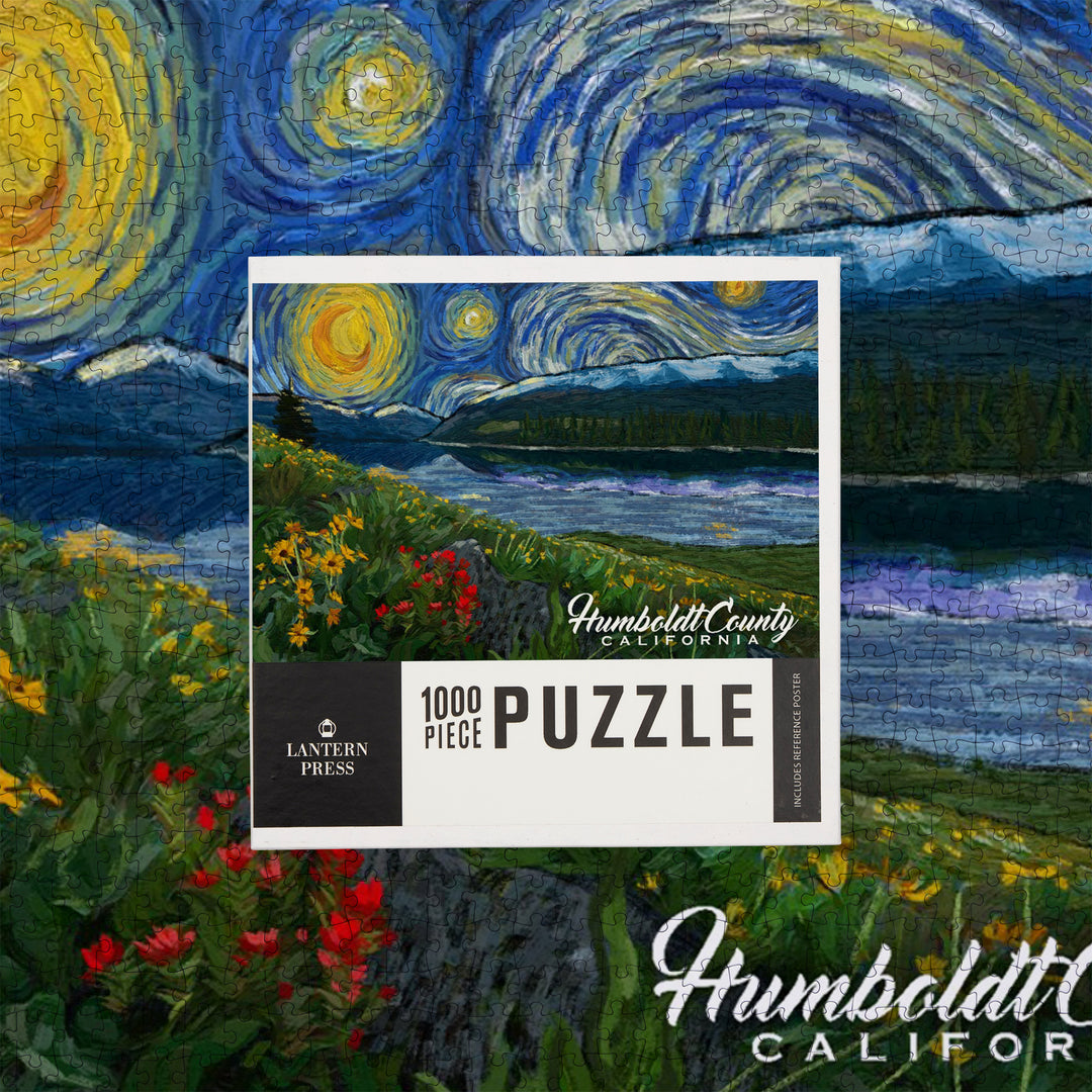 Humboldt County, California, Starry Night, Jigsaw Puzzle Puzzle Lantern Press 