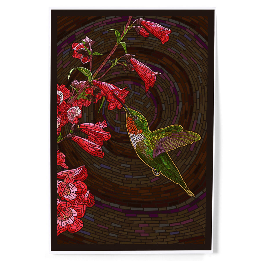 Hummingbird, Paper Mosaic, Art & Giclee Prints Art Lantern Press 