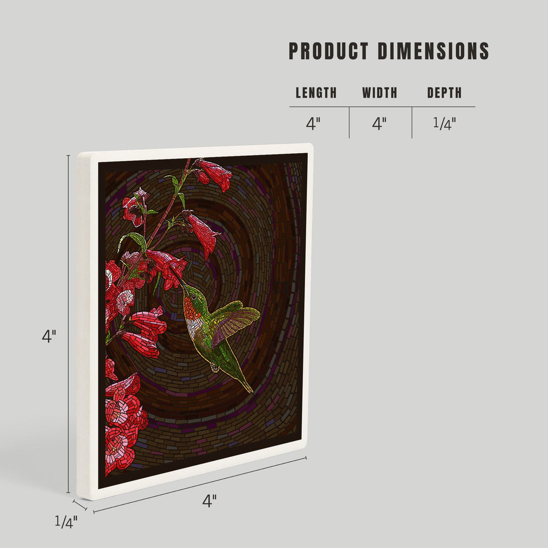 Hummingbird, Paper Mosaic, Coasters Coasters Lantern Press 