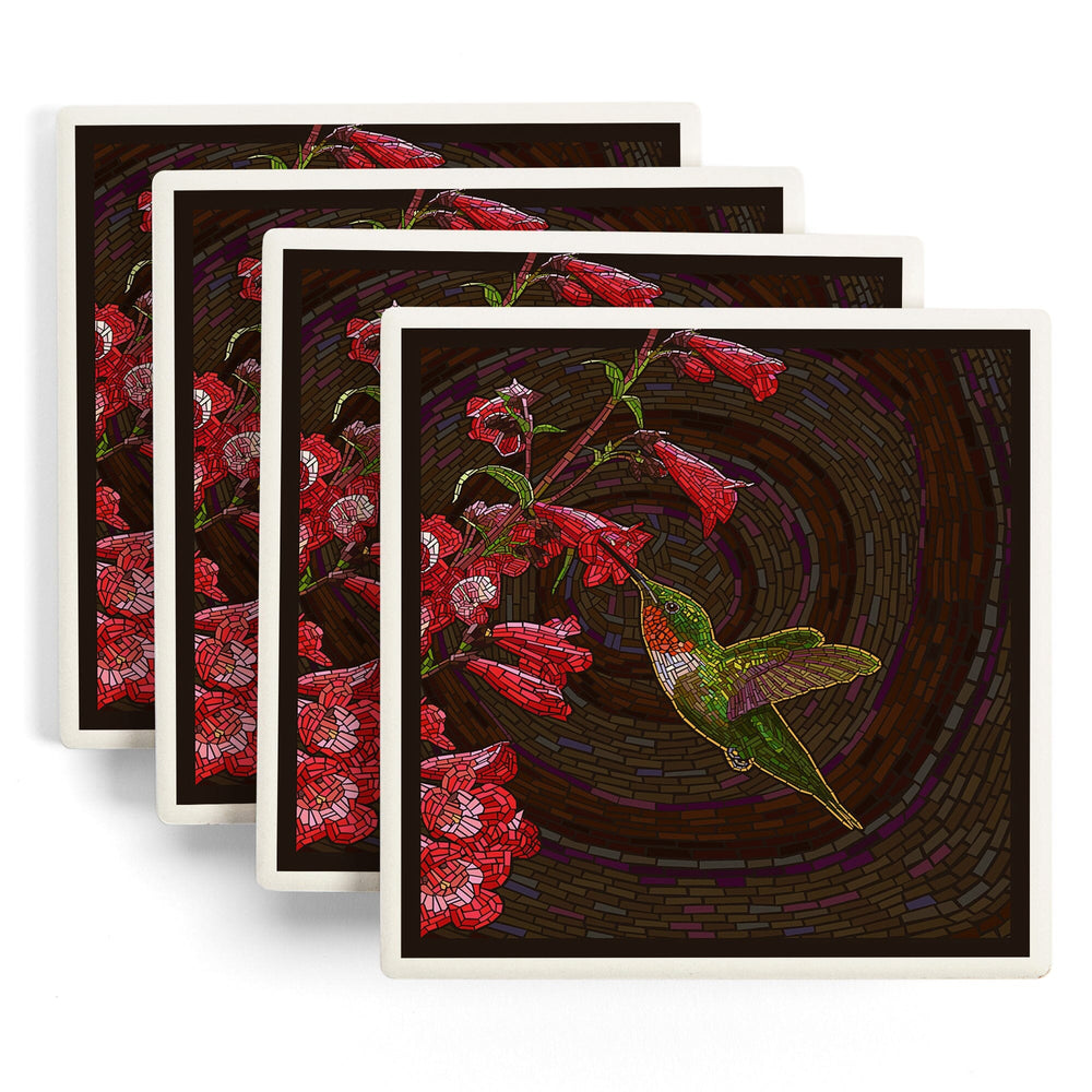 Hummingbird, Paper Mosaic, Coasters Coasters Lantern Press 