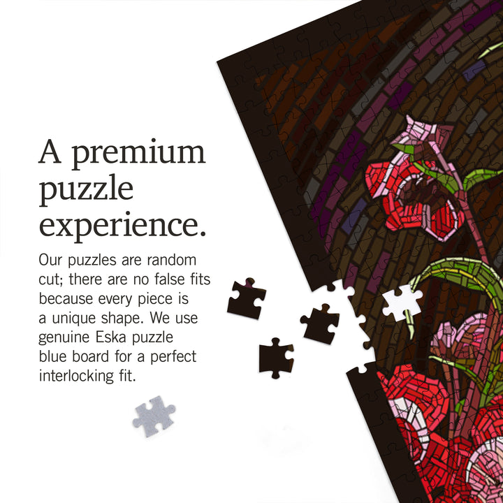 Hummingbird, Paper Mosaic, Jigsaw Puzzle Puzzle Lantern Press 