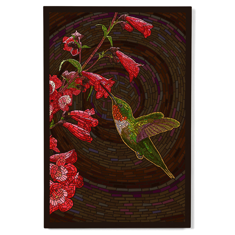 Hummingbird, Paper Mosaic, Lantern Press Artwork, Wood Signs and Postcards Wood Lantern Press 