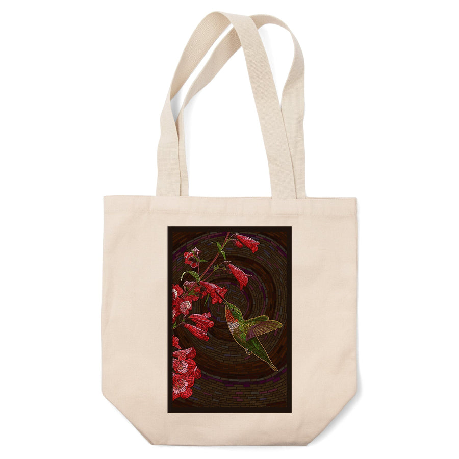 Hummingbird, Paper Mosaic, Tote Bag Totes Lantern Press 
