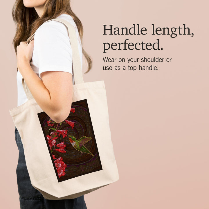 Hummingbird, Paper Mosaic, Tote Bag Totes Lantern Press 