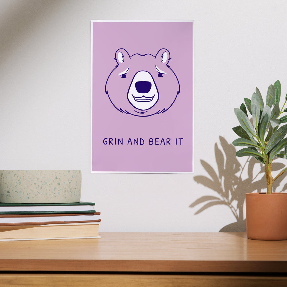 Humorous Animals Collection, Bear, Grin And Bear It, Art & Giclee Prints Art Lantern Press 