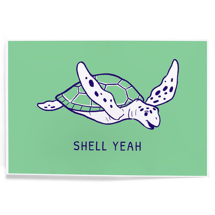 Humorous Animals Collection, Sea Turtle, Shell Yeah, Art & Giclee Prints Art Lantern Press 