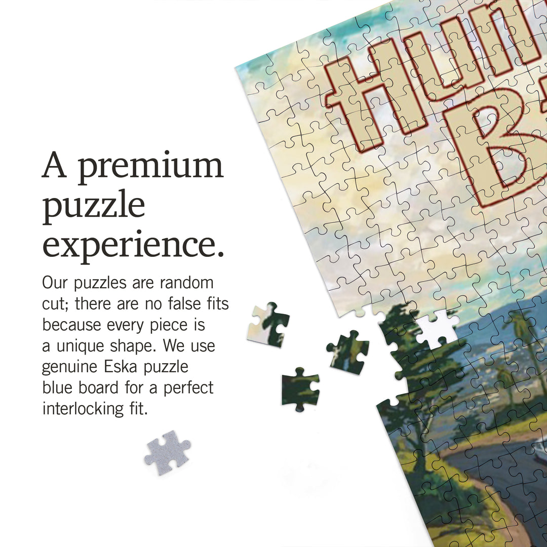 Huntington Beach, California, Camper Van, Jigsaw Puzzle Puzzle Lantern Press 