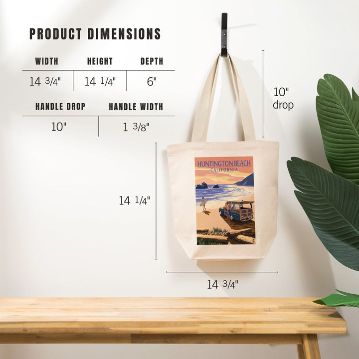 Huntington Beach, California, Woody on Beach, Tote Bag Totes Lantern Press 