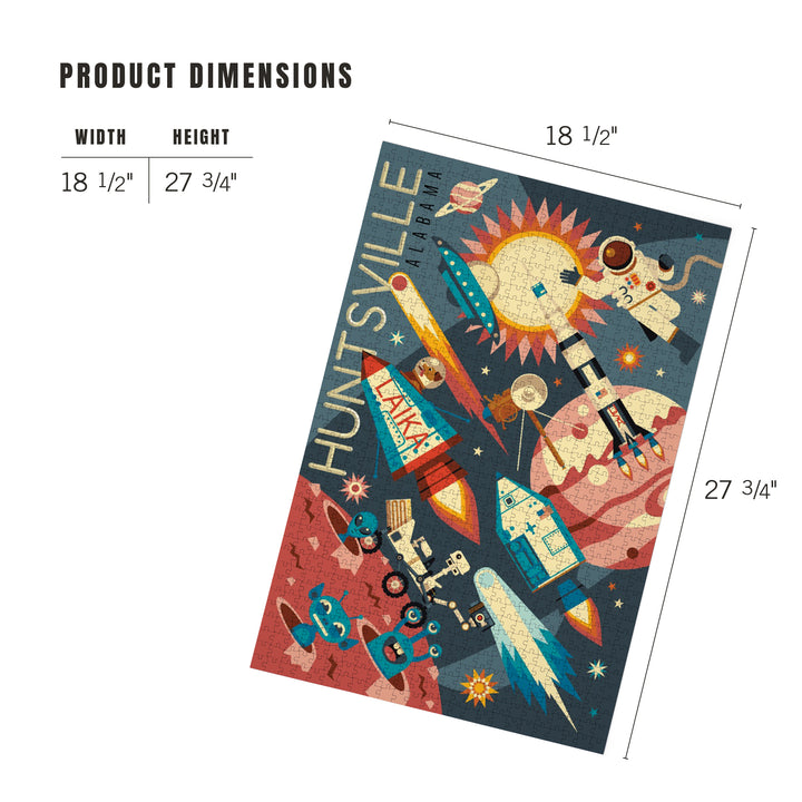 Huntsville, Alabama, Space Geometric, Jigsaw Puzzle Puzzle Lantern Press 