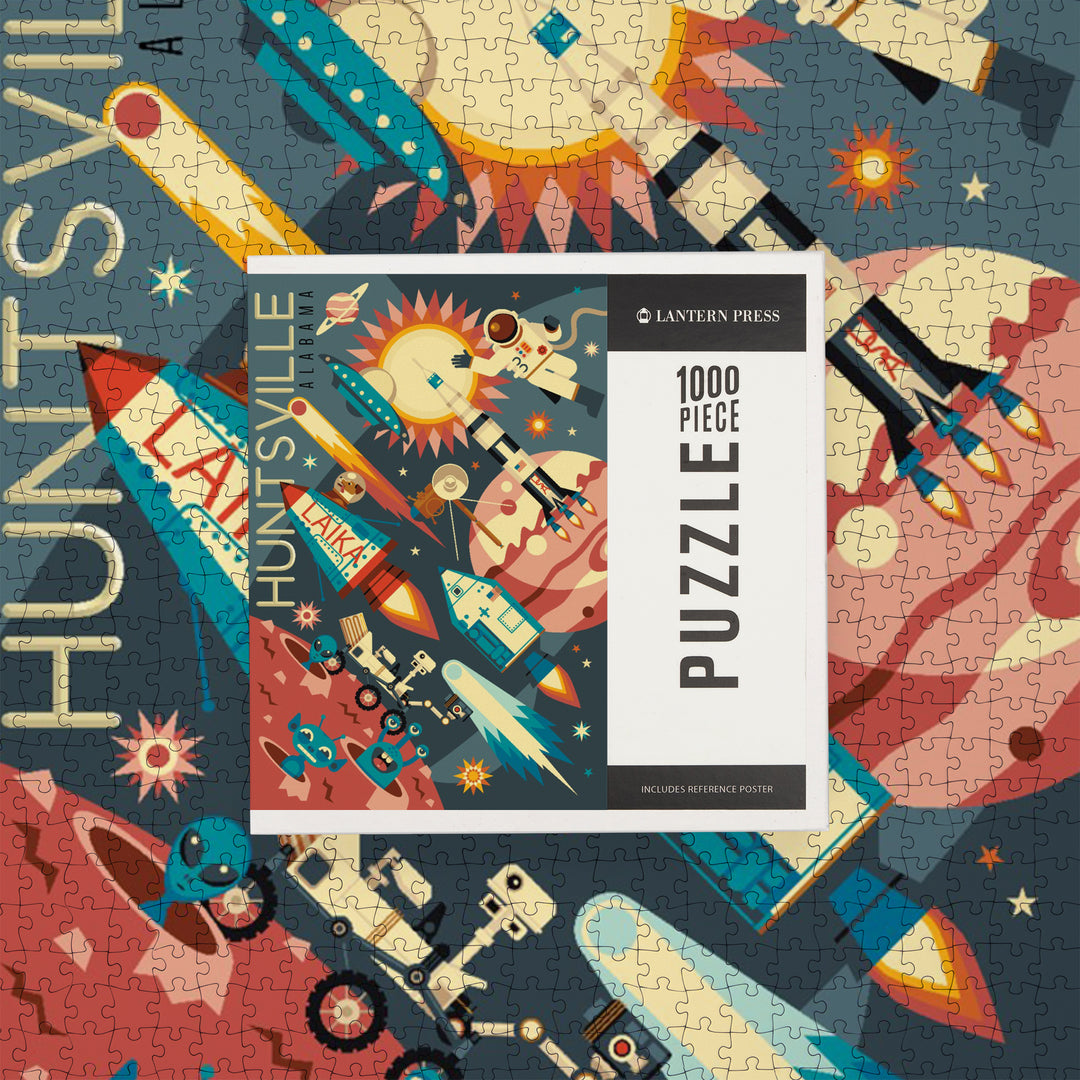 Huntsville, Alabama, Space Geometric, Jigsaw Puzzle Puzzle Lantern Press 