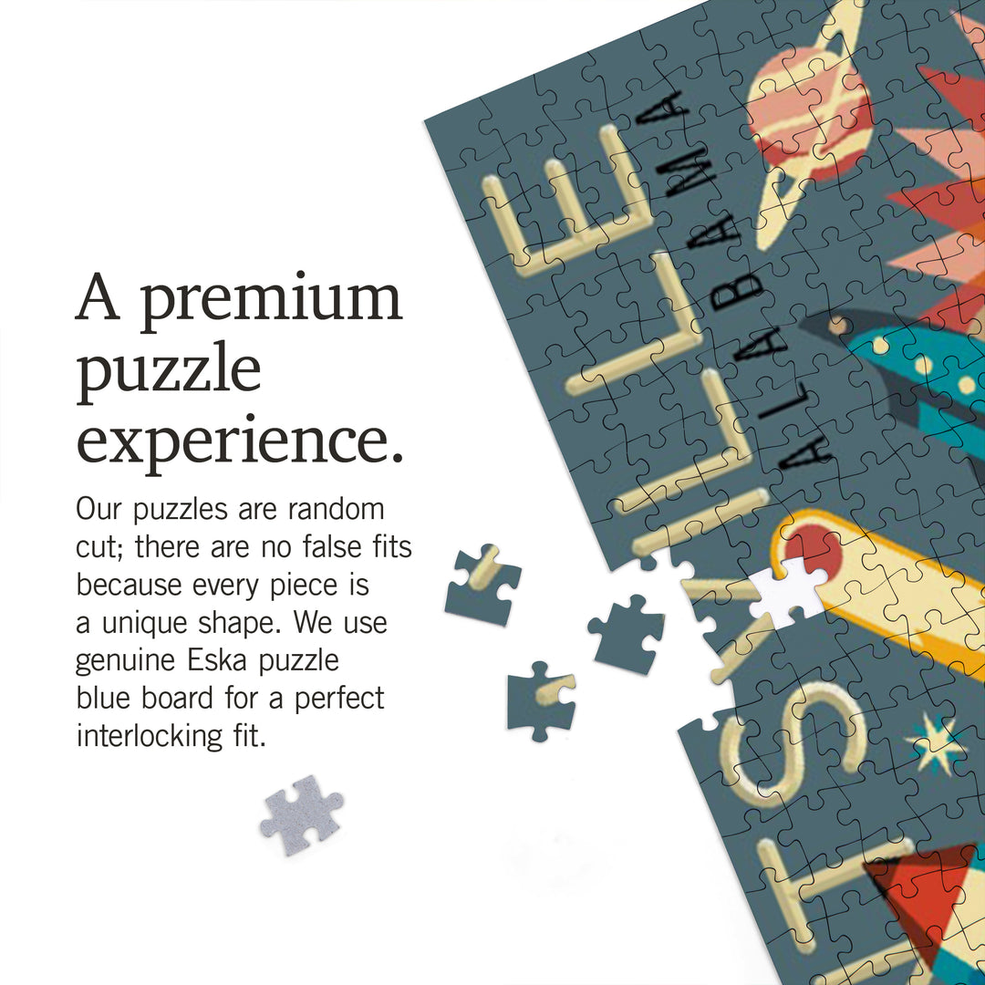 Huntsville, Alabama, Space Geometric, Jigsaw Puzzle Puzzle Lantern Press 