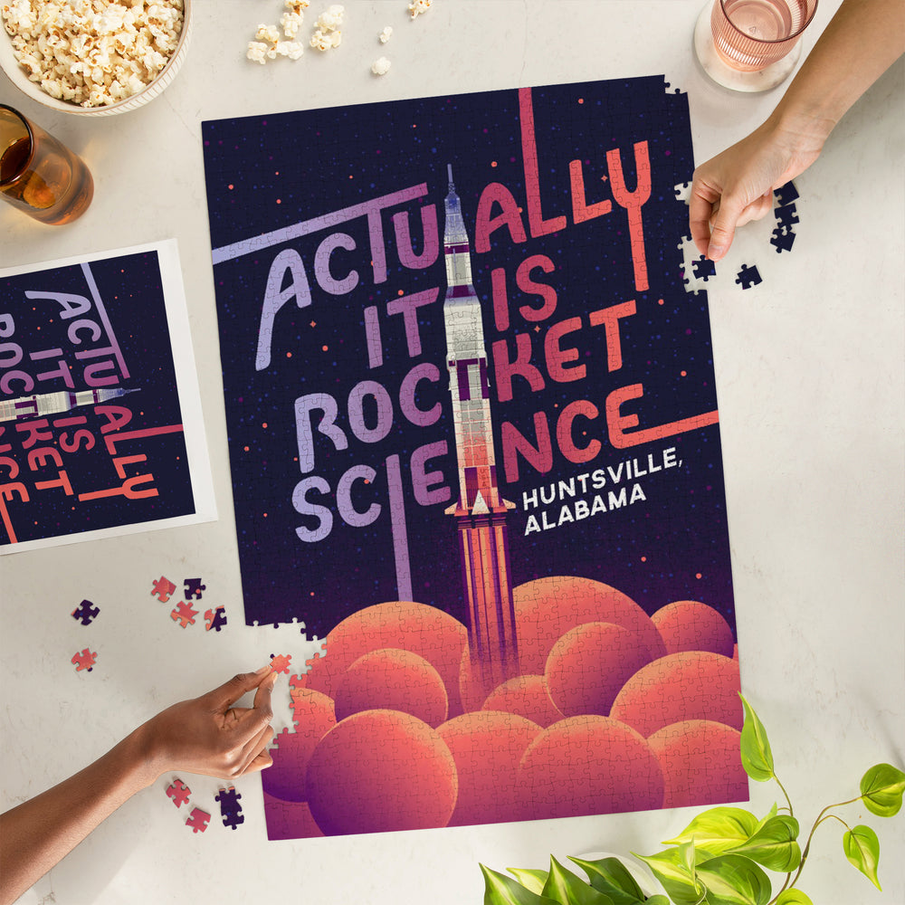 Huntsville, Alabama, Spacethusiasm Collection, Rocket Launch, Actually It Is Rocket Science, Jigsaw Puzzle Puzzle Lantern Press 