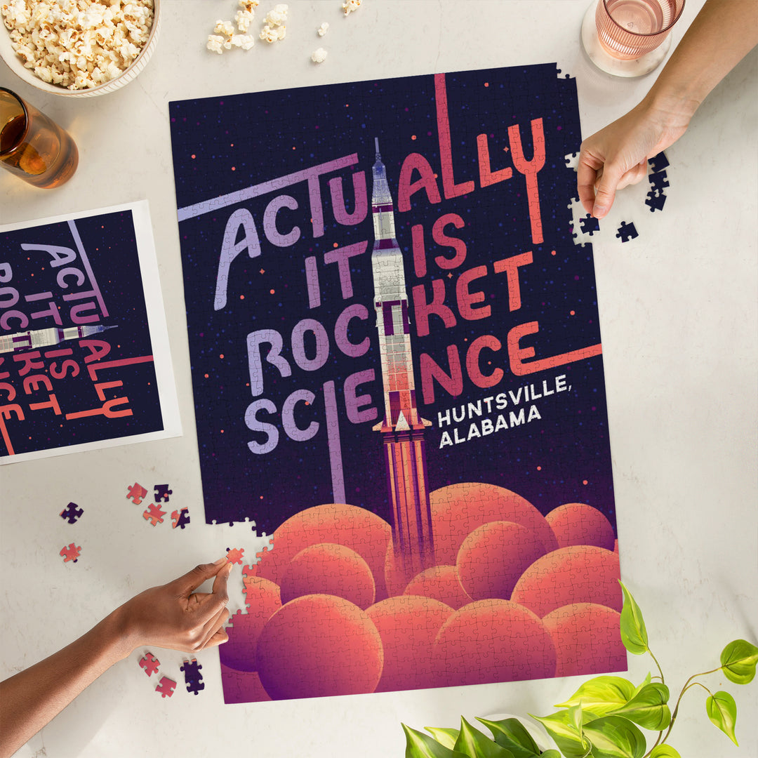 Huntsville, Alabama, Spacethusiasm Collection, Rocket Launch, Actually It Is Rocket Science, Jigsaw Puzzle Puzzle Lantern Press 