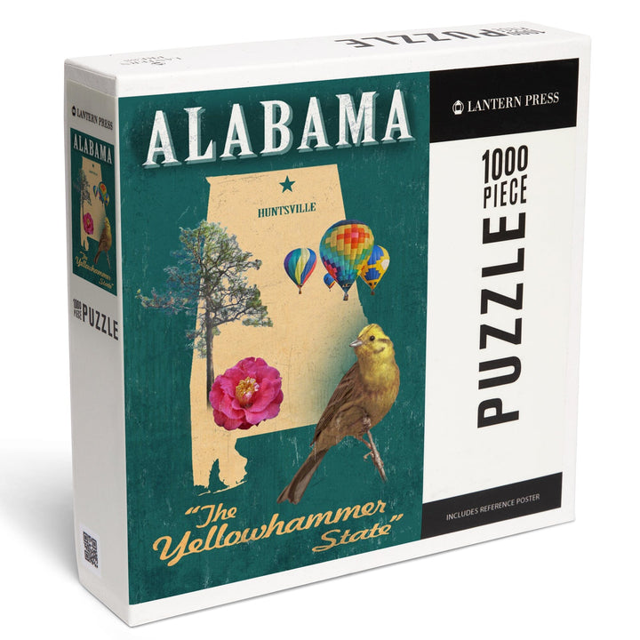 Huntsville, Alabama, State Icons, Jigsaw Puzzle Puzzle Lantern Press 