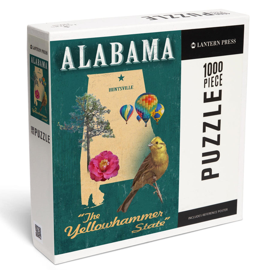Huntsville, Alabama, State Icons, Jigsaw Puzzle Puzzle Lantern Press 