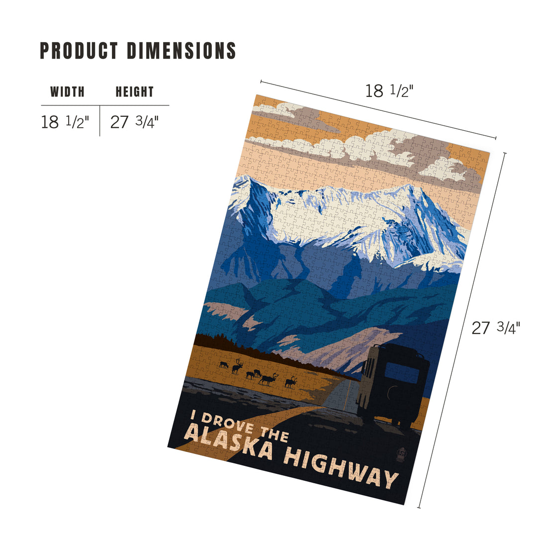 I drove the Alaska Highway, Jigsaw Puzzle Puzzle Lantern Press 