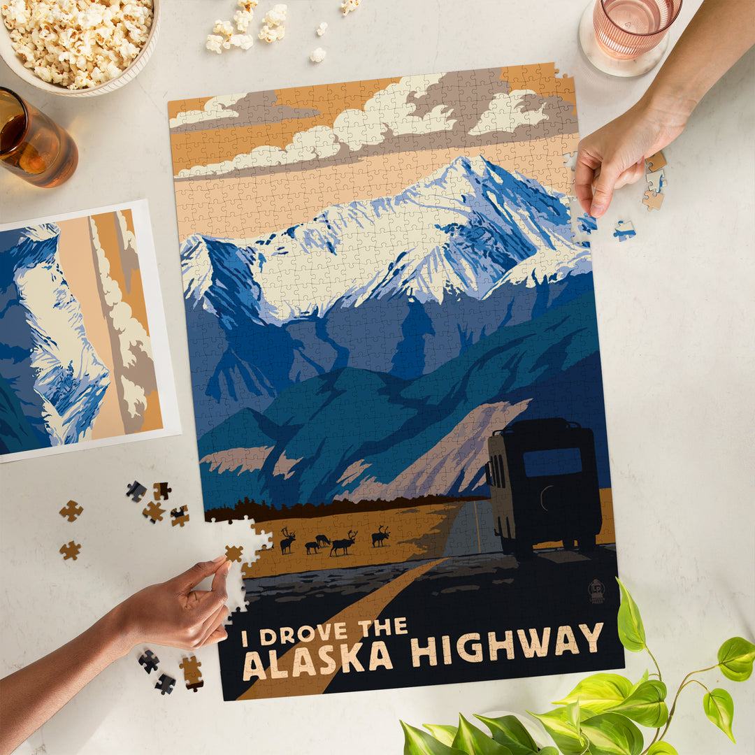 I drove the Alaska Highway, Jigsaw Puzzle Puzzle Lantern Press 