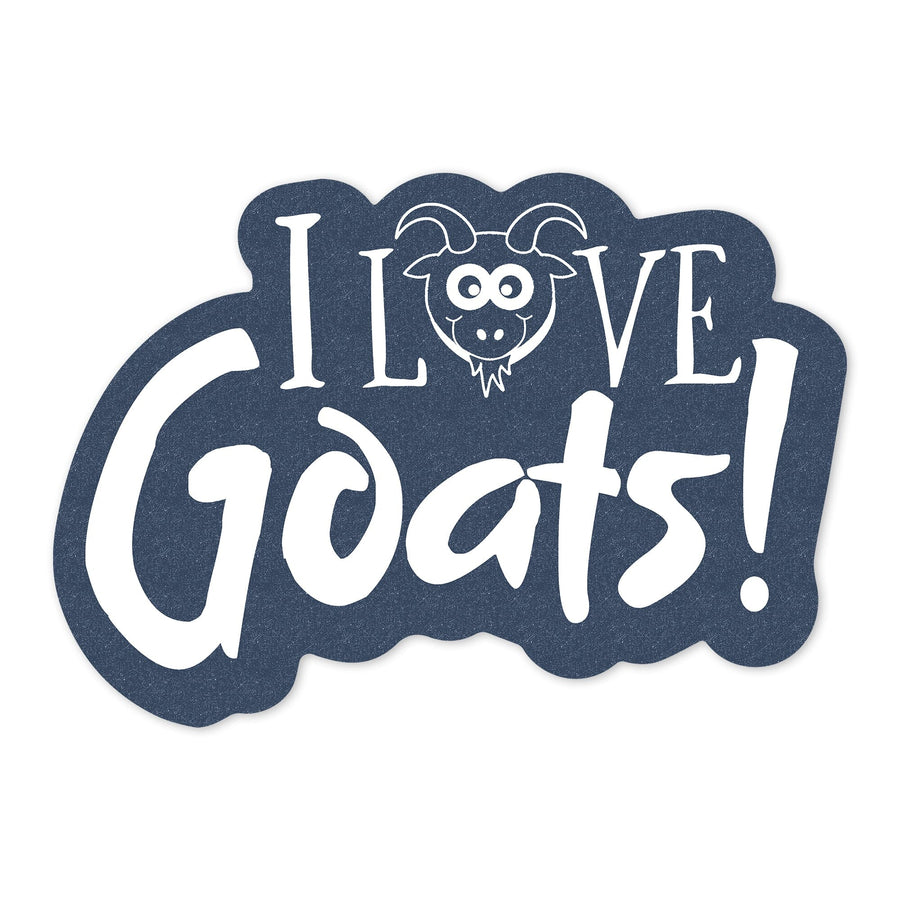 I Love Goats, Contour, Vinyl Sticker Sticker Lantern Press 