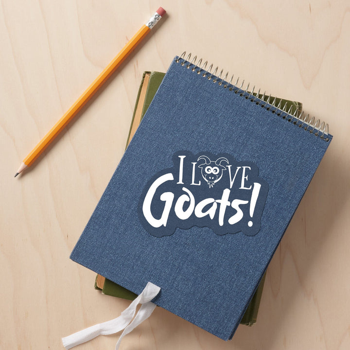 I Love Goats, Contour, Vinyl Sticker Sticker Lantern Press 