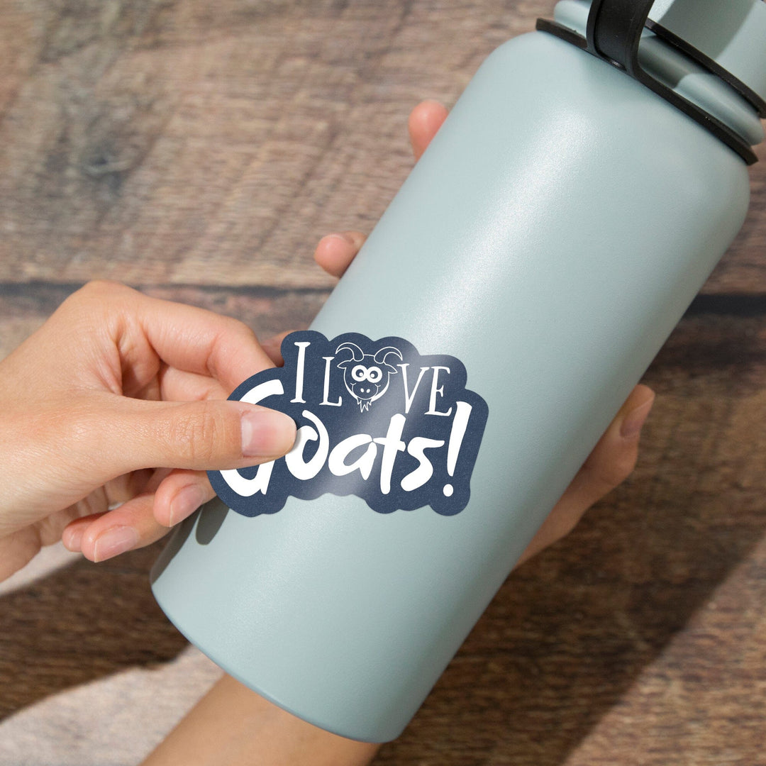 I Love Goats, Contour, Vinyl Sticker Sticker Lantern Press 