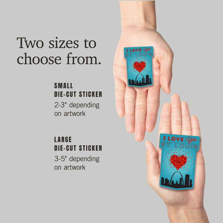 I Love You St. Louis, Missouri, Contour, Vinyl Sticker Sticker Lantern Press 