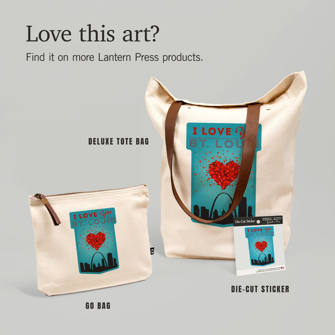 I Love You St. Louis, Missouri, Contour, Vinyl Sticker Sticker Lantern Press 