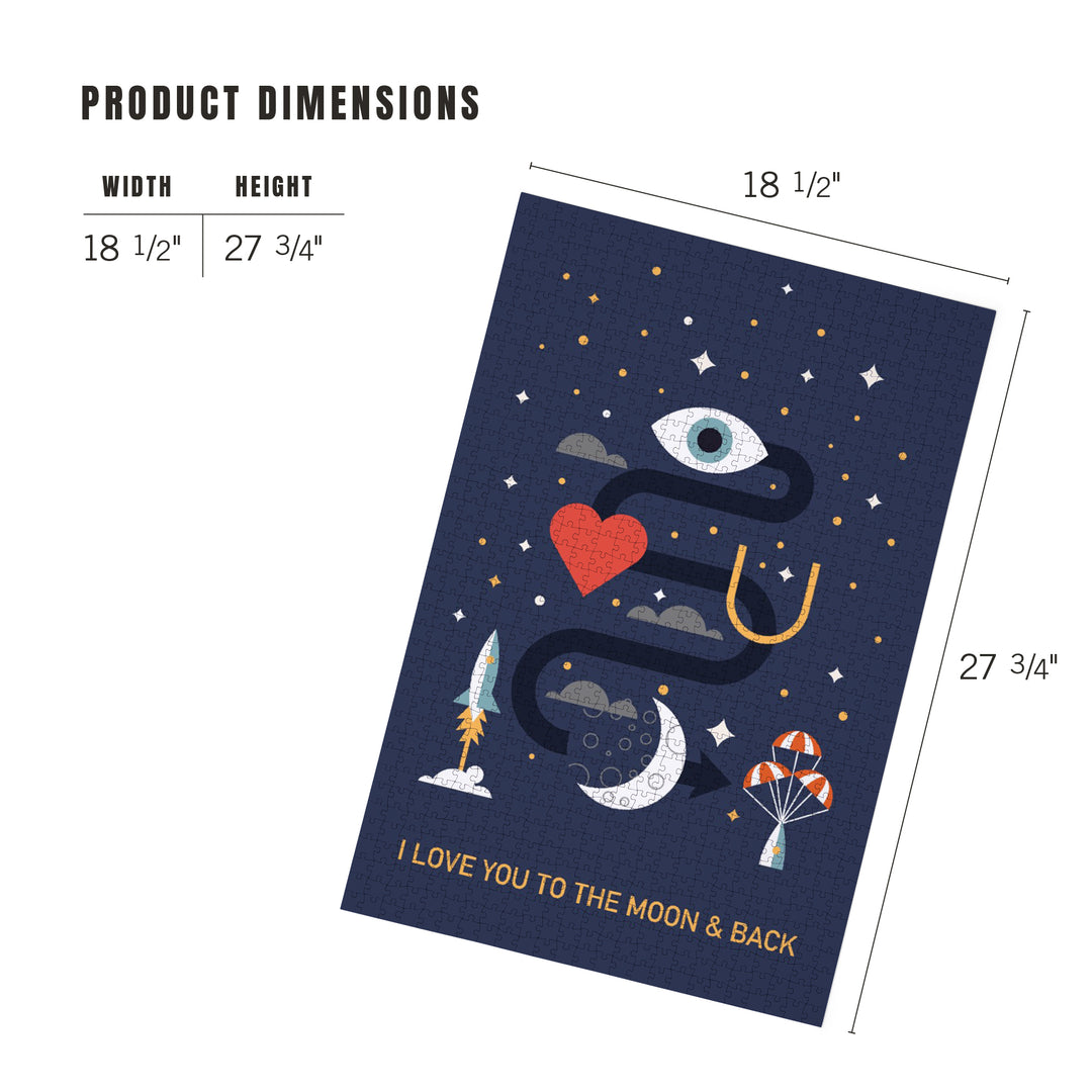 I Love You To The Moon And Back, Jigsaw Puzzle Puzzle Lantern Press 