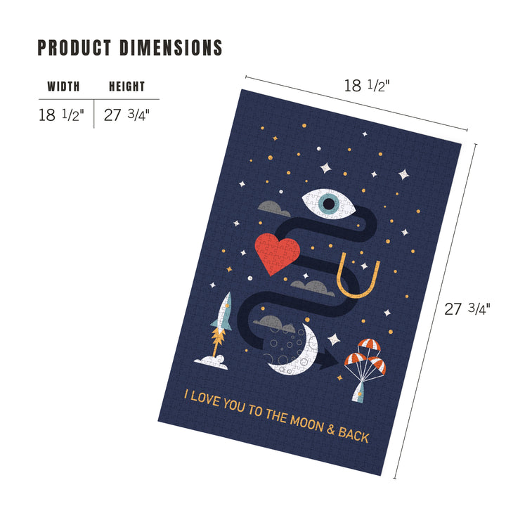 I Love You To The Moon And Back, Jigsaw Puzzle Puzzle Lantern Press 