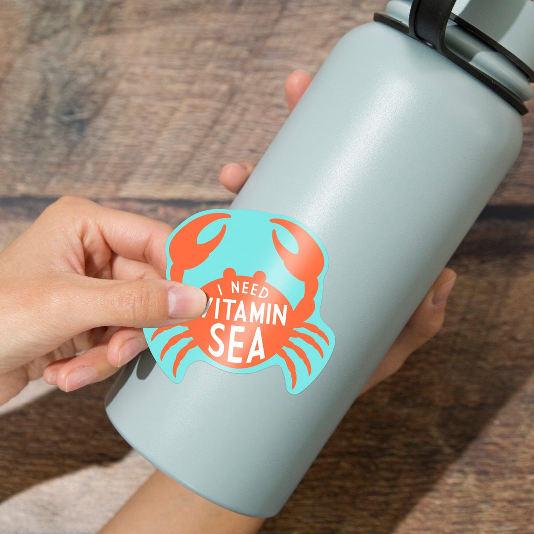 I Need Vitamin Sea, Simply Said, Contour, Vinyl Sticker - Lantern Press