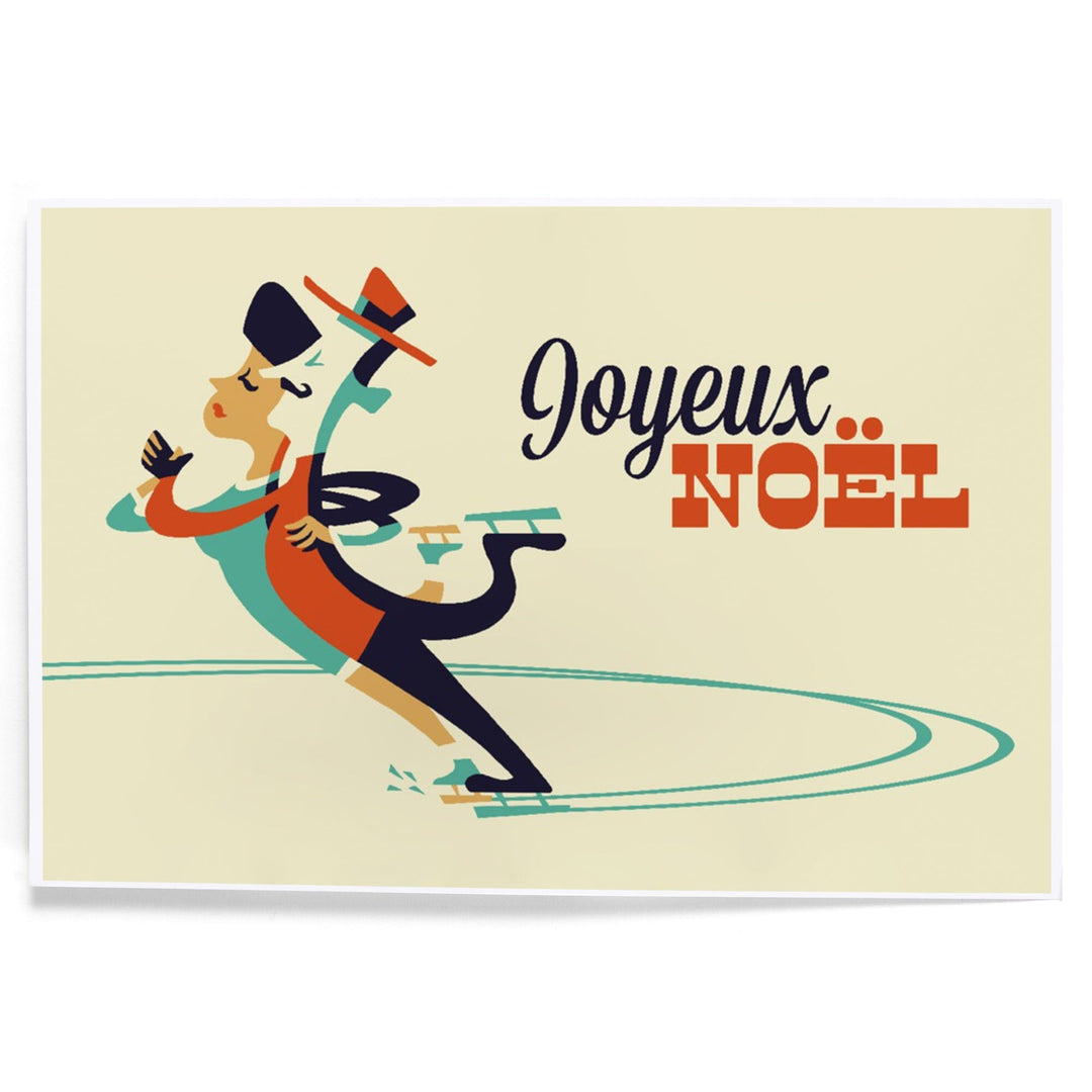 Ice Skaters, Retro Christmas, Art & Giclee Prints Art Lantern Press 