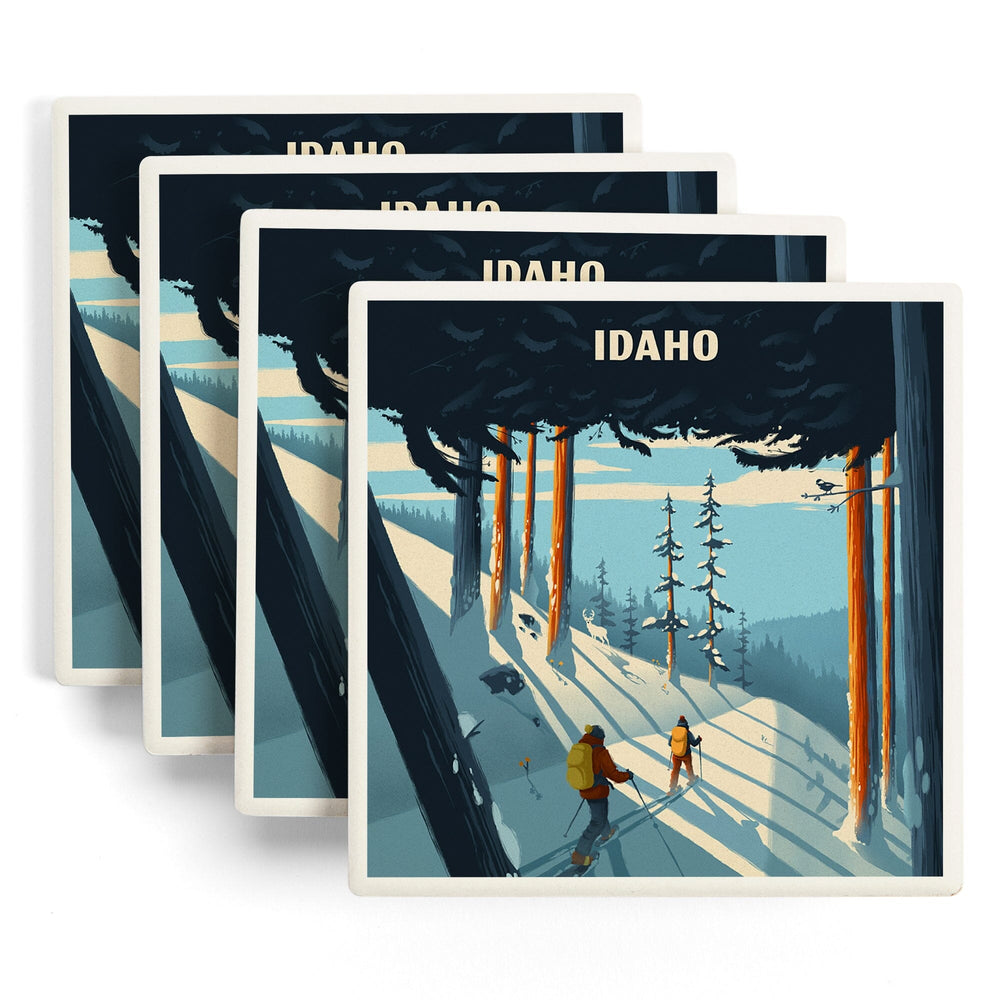 Idaho, Better on Foot, Snowshoeing, Coasters Coasters Lantern Press 