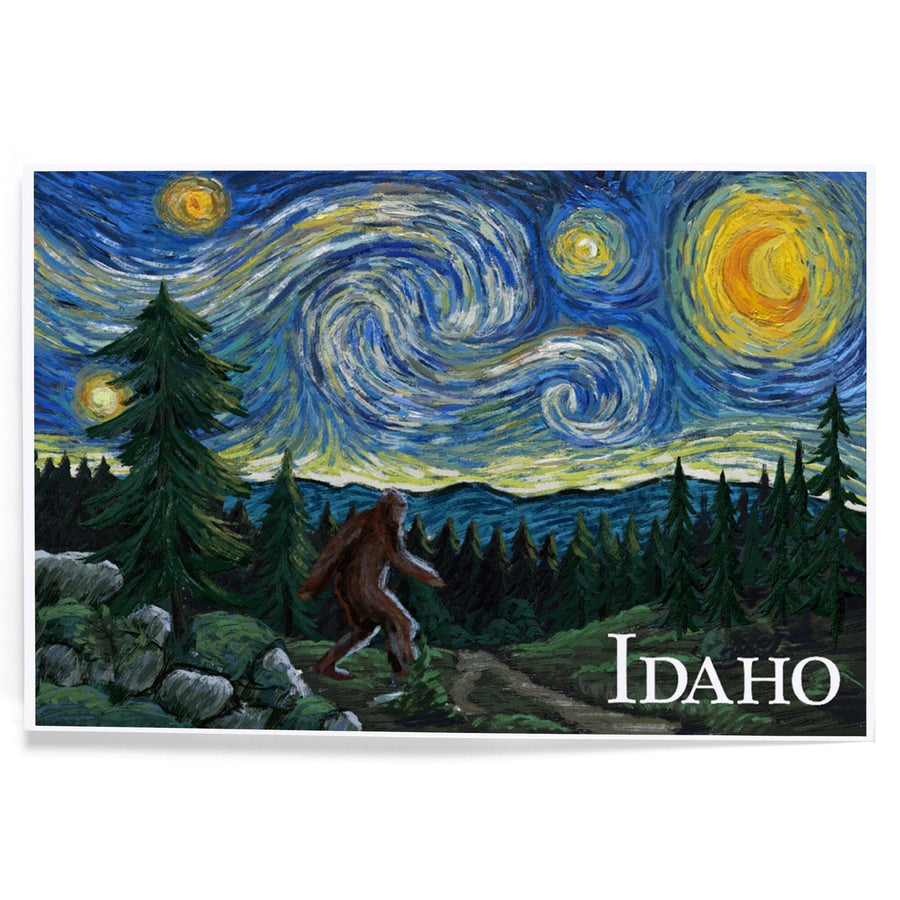 Idaho, Bigfoot, Starry Night, Art & Giclee Prints Art Lantern Press 