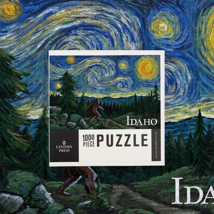 Idaho, Bigfoot, Starry Night, Jigsaw Puzzle Puzzle Lantern Press 