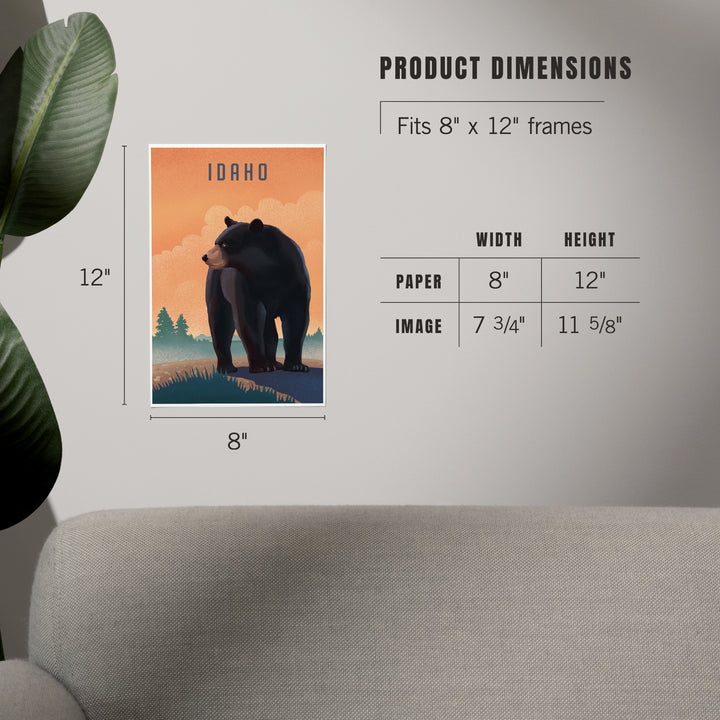 Idaho, Black Bear, Litho, Art & Giclee Prints Art Lantern Press 