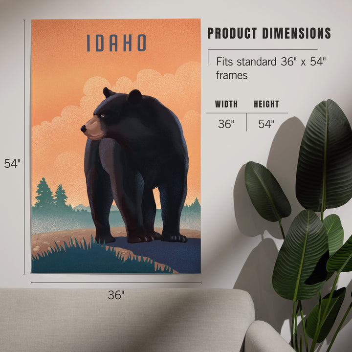 Idaho, Black Bear, Litho, Art & Giclee Prints Art Lantern Press 