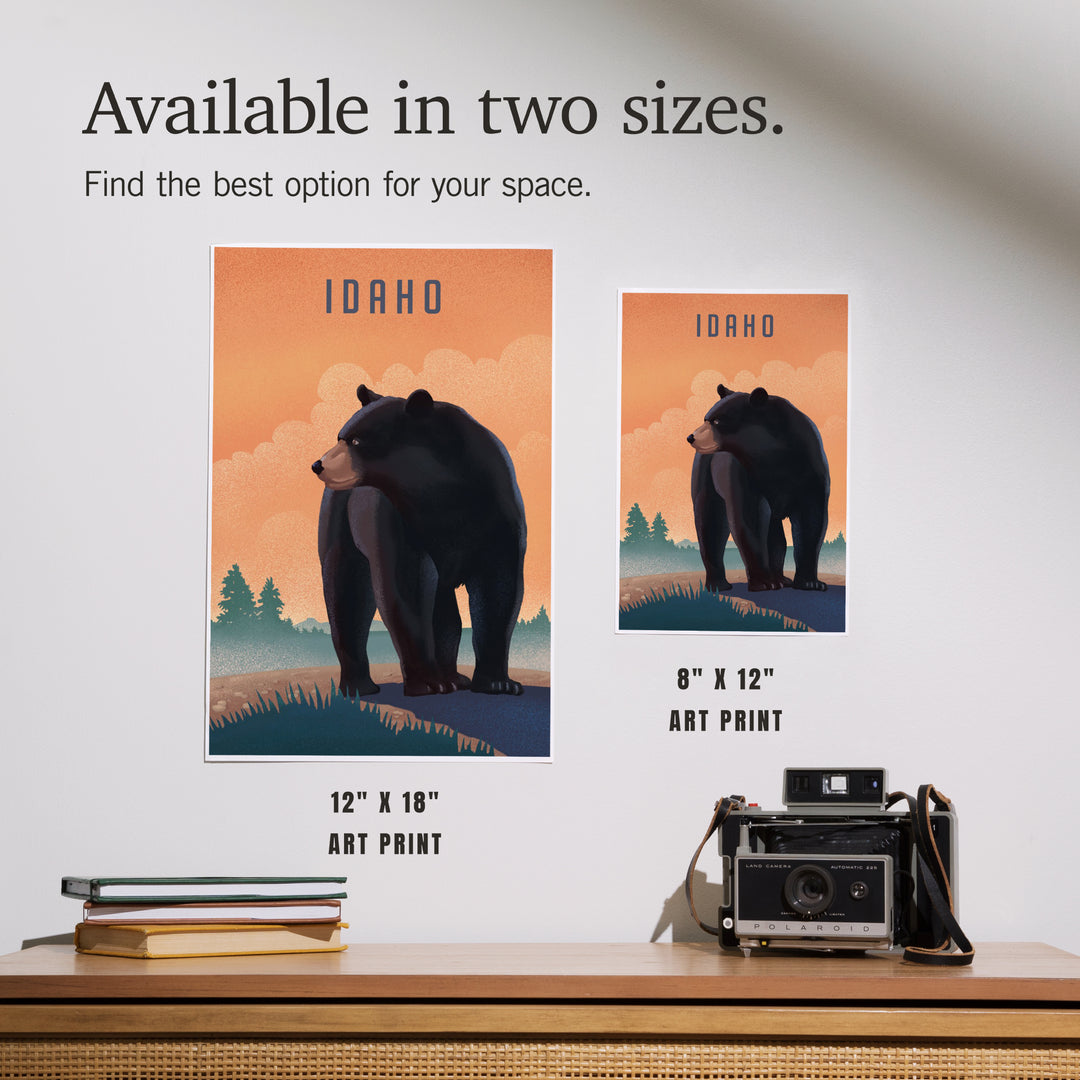 Idaho, Black Bear, Litho, Art & Giclee Prints Art Lantern Press 