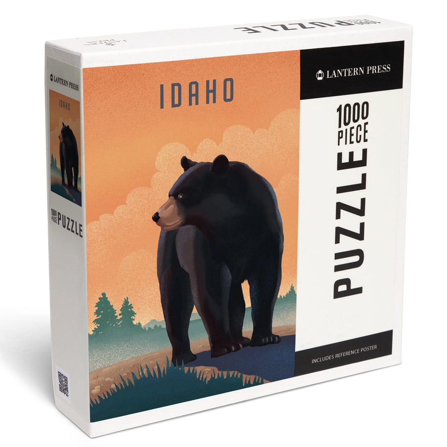 Idaho, Black Bear, Litho, Jigsaw Puzzle Puzzle Lantern Press 