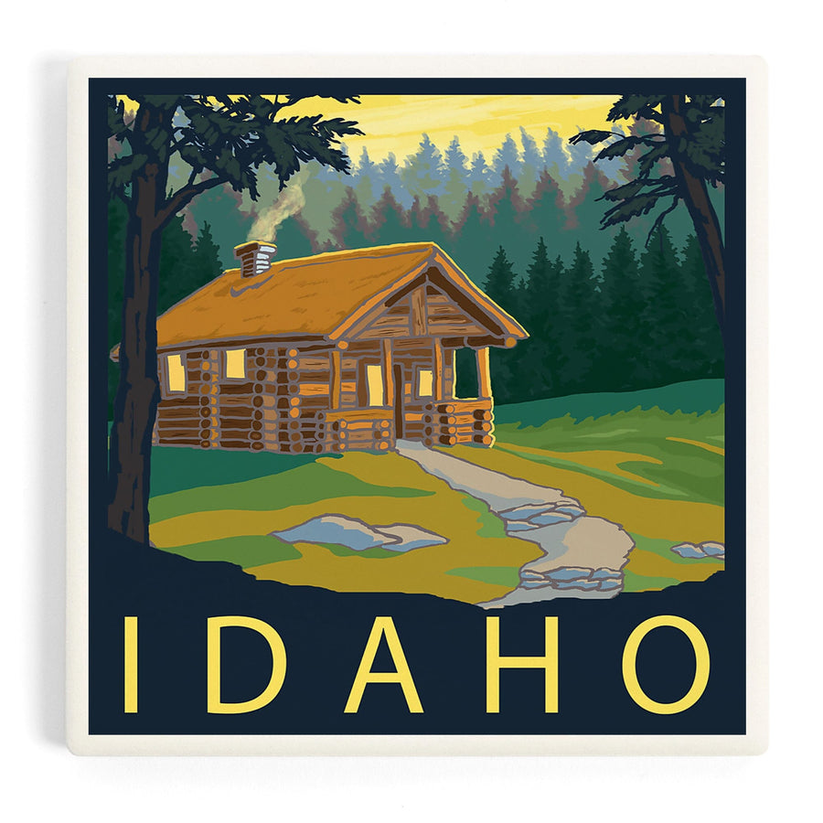 Idaho, Cabin Scene, Coasters Coasters Lantern Press 