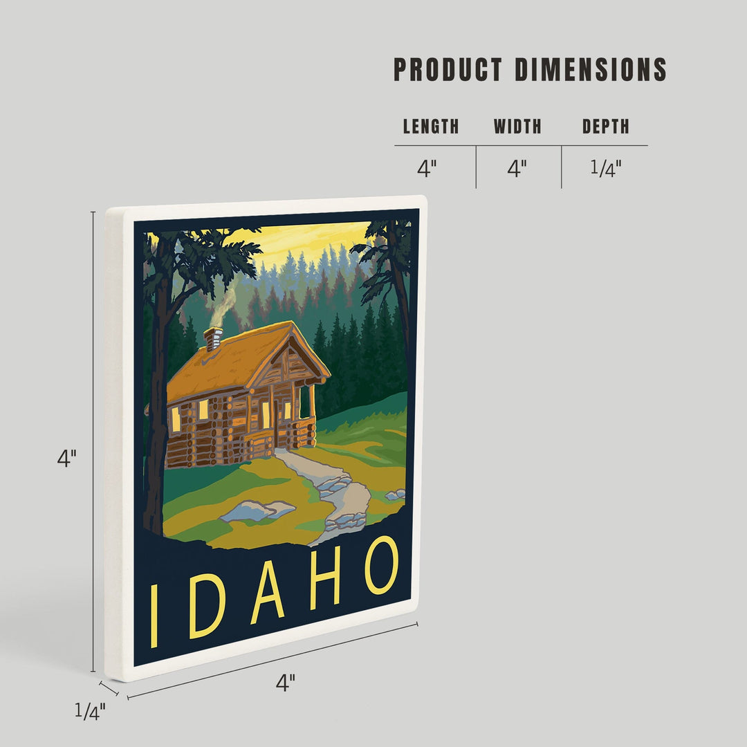 Idaho, Cabin Scene, Coasters Coasters Lantern Press 