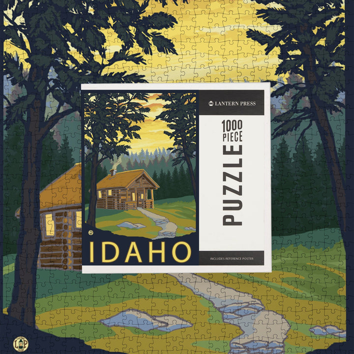 Idaho, Cabin Scene, Jigsaw Puzzle Puzzle Lantern Press 