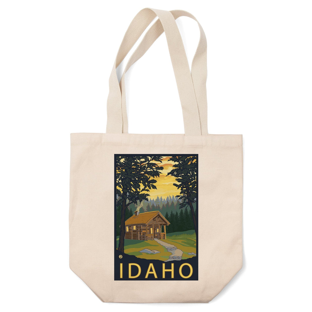 Idaho, Cabin Scene, Lantern Press Artwork, Tote Bag Totes Lantern Press 