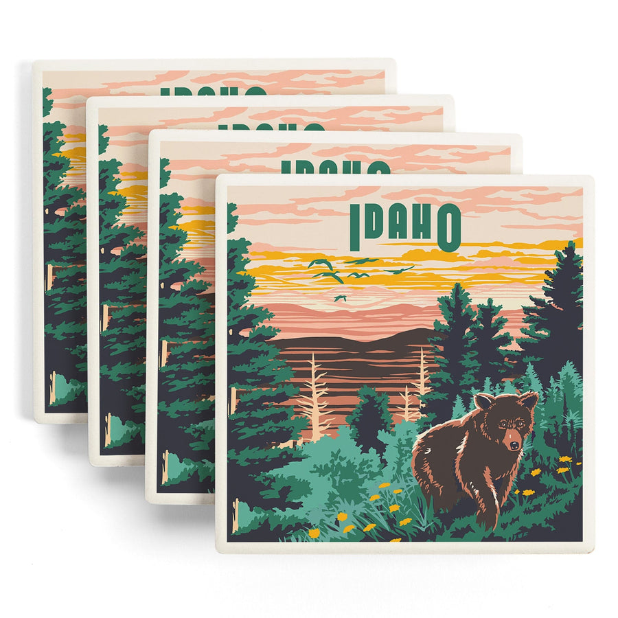 Idaho, Explorer Series, Lantern Press Artwork, Coaster Set - Lantern Press