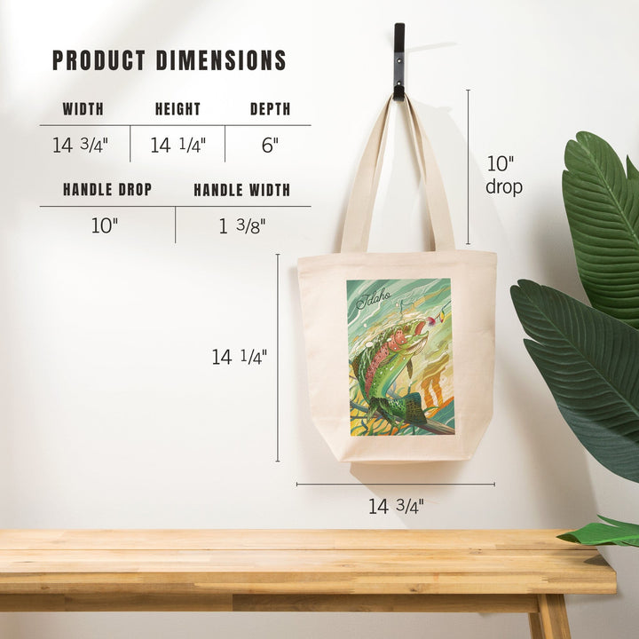 Idaho, Fishing, Underwater Trout, Tote Bag Totes Lantern Press 