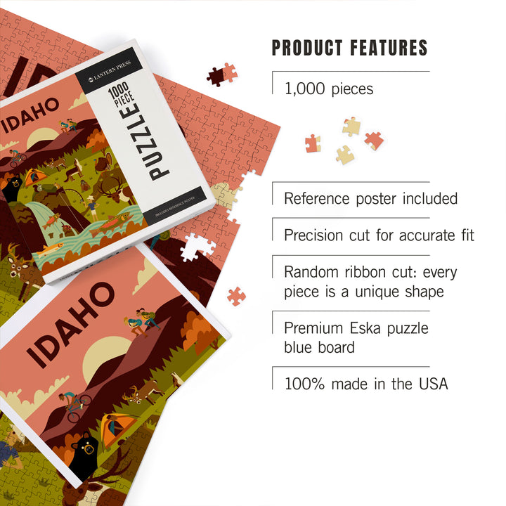 Idaho, Geometric, Jigsaw Puzzle Puzzle Lantern Press 