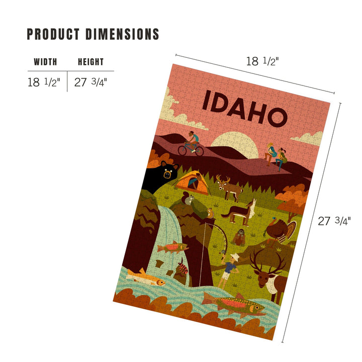 Idaho, Geometric, Jigsaw Puzzle Puzzle Lantern Press 