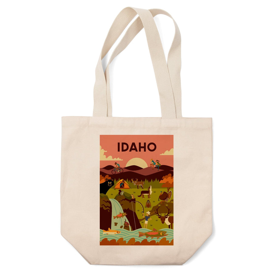 Idaho, Geometric, Lantern Press Artwork, Tote Bag Totes Lantern Press 